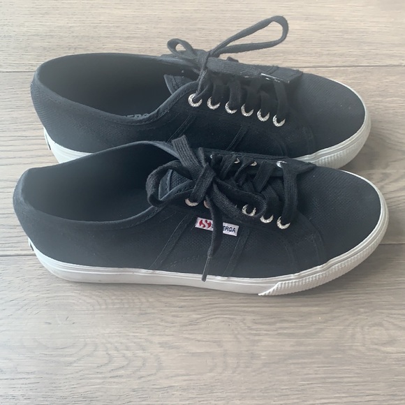 SUPERGA sneakers black canvas size 41 - Picture 2 of 12
